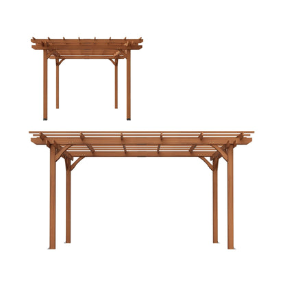[10X12FT] Alora Premium Extra Large Outdoor Weather-Resistant Wooden Grape Pergola (SAK16278)