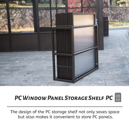 [12x16FT] Alora Pavilion Extra-Large All-Season Outdoor Wall-Mounted Sunroom Solarium With Detachable Polycarbonate Windows And Lockable Sliding Doors (SAK97835)