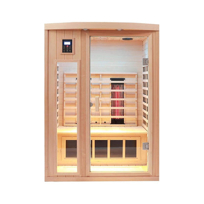 Thermora Orien Premium 2-Person Low EMF FAR-Infrared Heat Wood Home Personal Spa Sauna With Ceramic Heaters, 1760W (SAK25714)