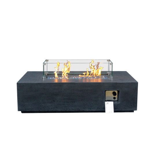 Alora 52" Outdoor Concrete Liquid Propane Rectangular Fire Pit Table (SAK84314)