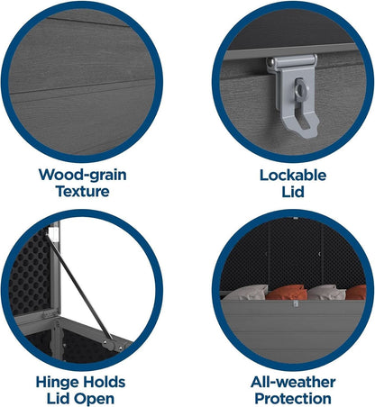 Extra Large Outdoor Patio Storage Deck Box 180 Gallons