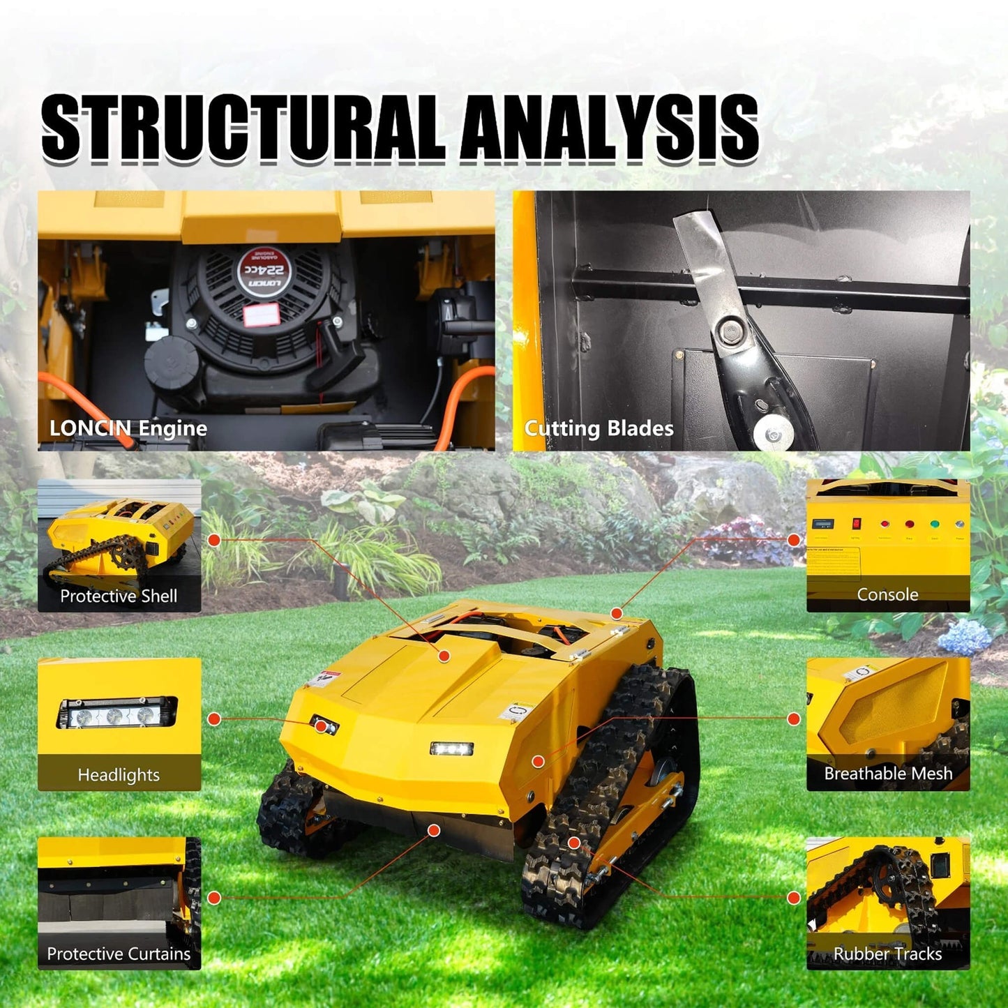 OVK 9HP 21-Inch Industrial Remote-Controlled Lawn Mower (SAK71845)