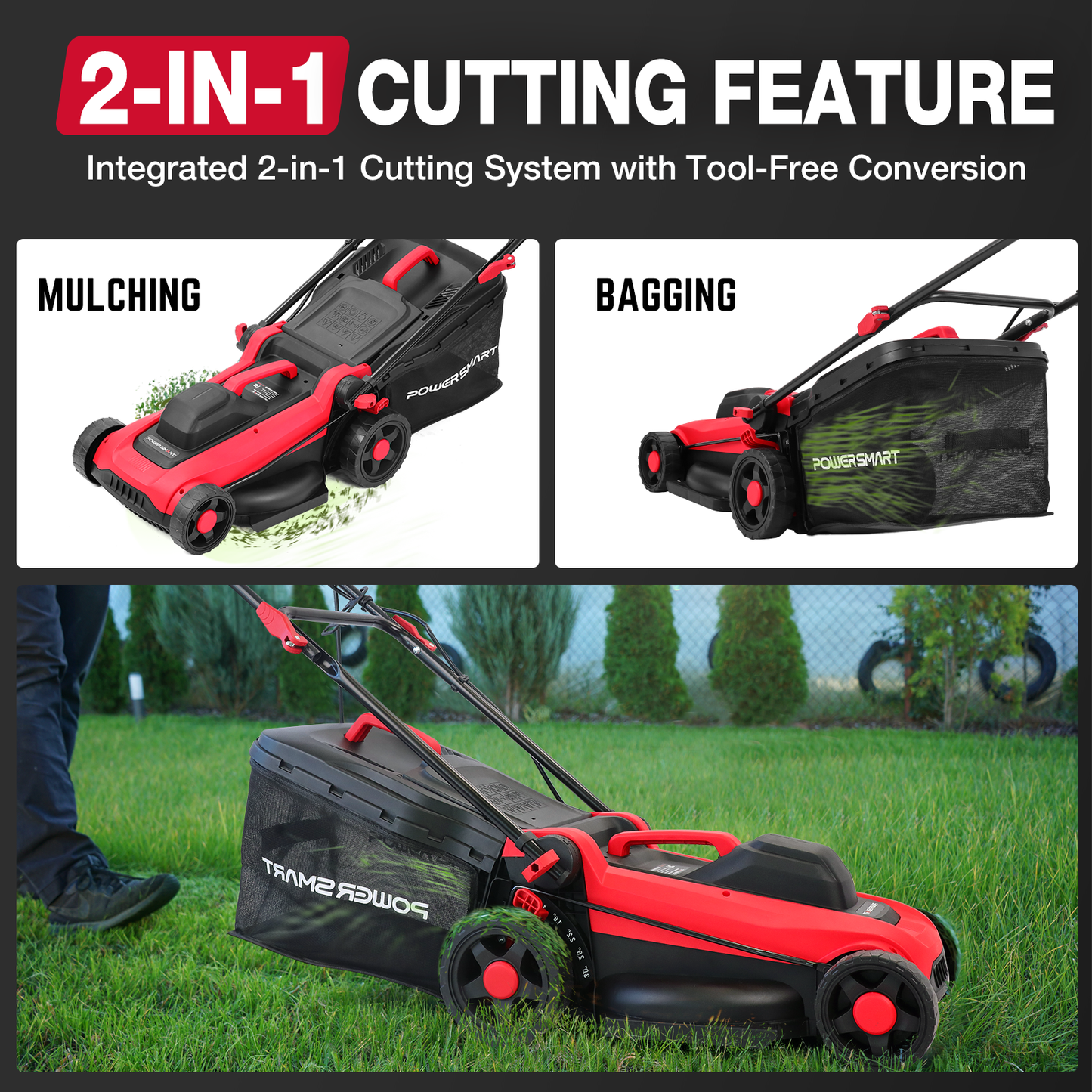 14" 15Amp Electric Corded Push Lawn Mower DB8015