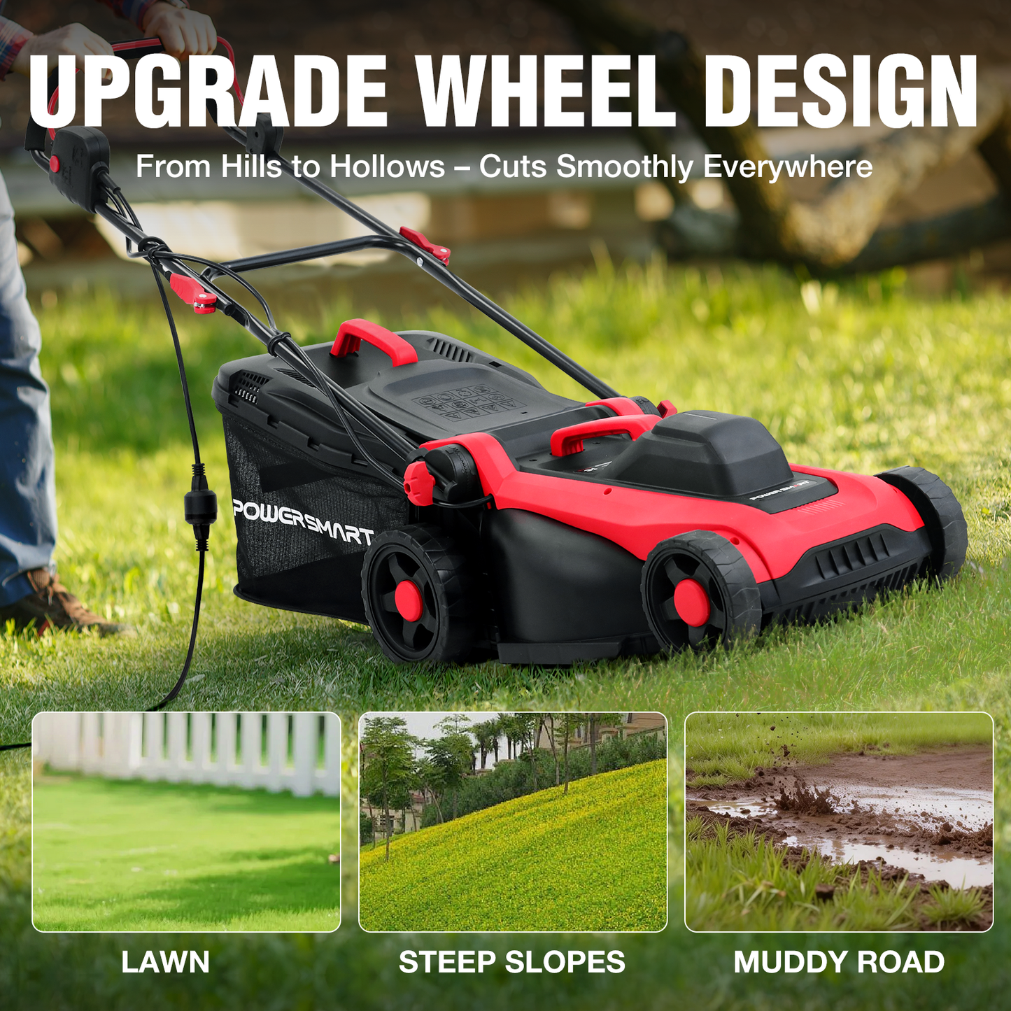 14" 15Amp Electric Corded Push Lawn Mower DB8015