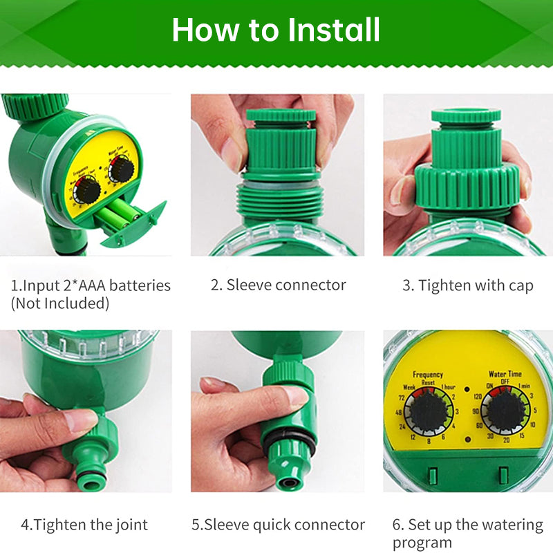 Outdoor plastic garden hose equipped with electronic automatic irrigation timer