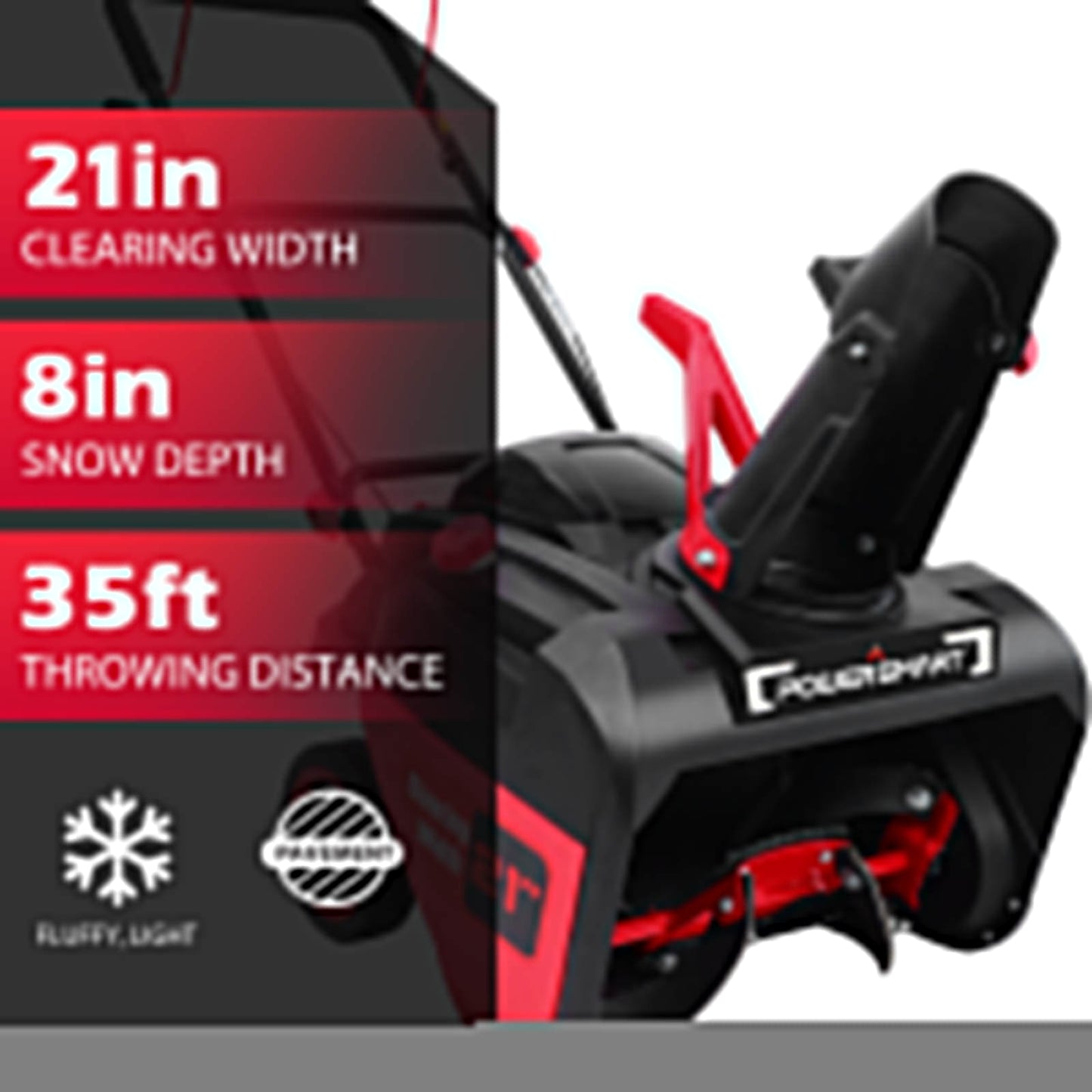 21'' 212cc Single Stage Gas Snow Blower w/ Electric Start w/ LED light MB7006B