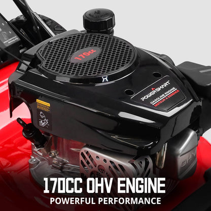 21" 170cc Gas Self-propelled 3-in -1 Lawn Mower w/ 10-Inch Rear Wheels MB8602S