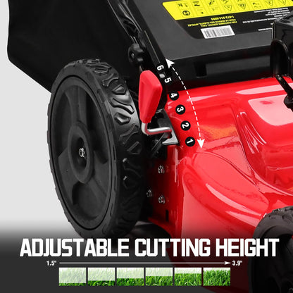 21" 170cc Gas Self-propelled 3-in -1 Lawn Mower w/ 10-Inch Rear Wheels MB8602S