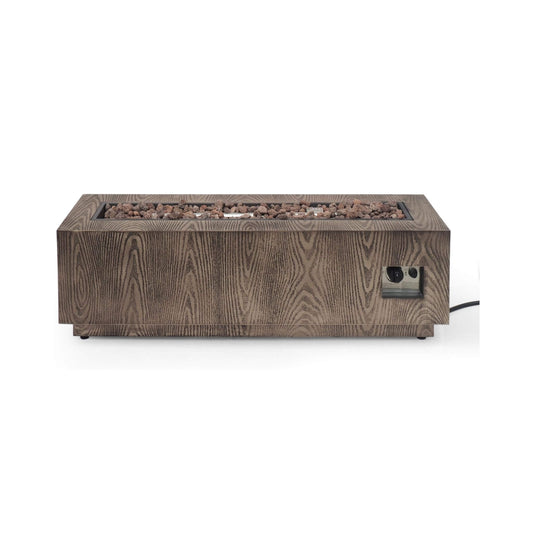 Alora 48-Inch Modern 50K BTU Outdoor Rectangular Propane Gas Fire Pit With Lava Rocks (SAK82521)