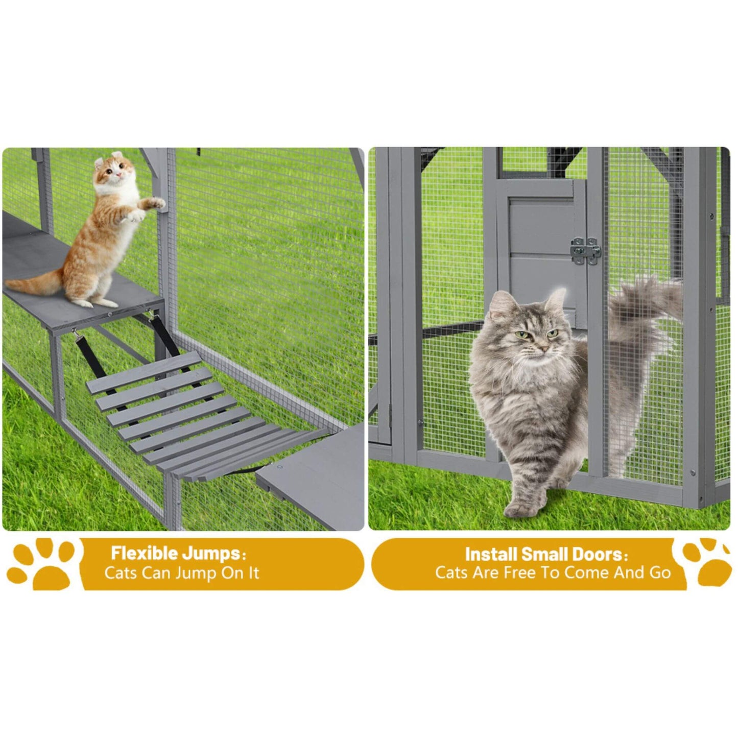Alora Extra Large Outdoor Cat Kitten Playpen House With Platforms, And Waterproof Cover (SAK55092)