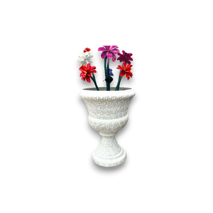 Talavera White Flower Pot | Handmade Mexican Ceramic Planter