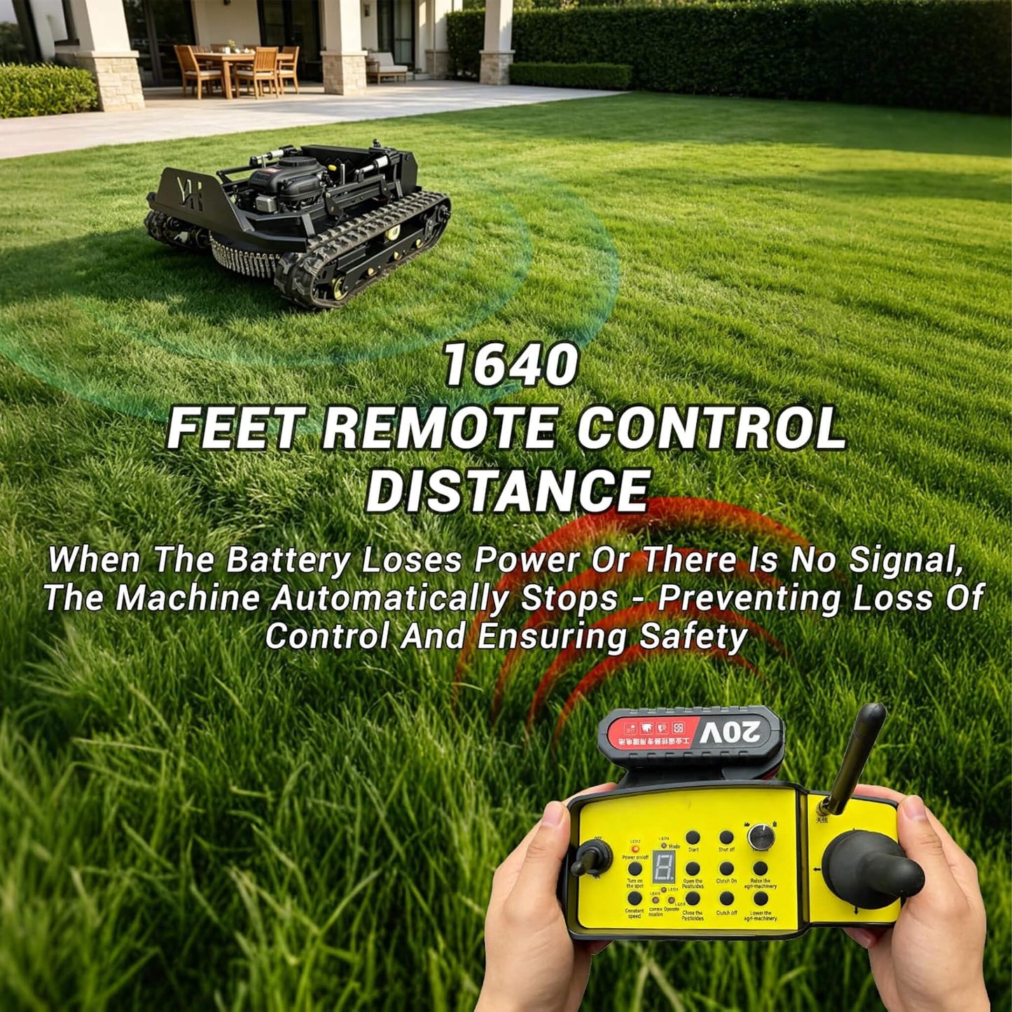 OVK Heavy-Duty 23HP Remote-Controlled Track Mower With 35-Inch Deck (SAK62581)