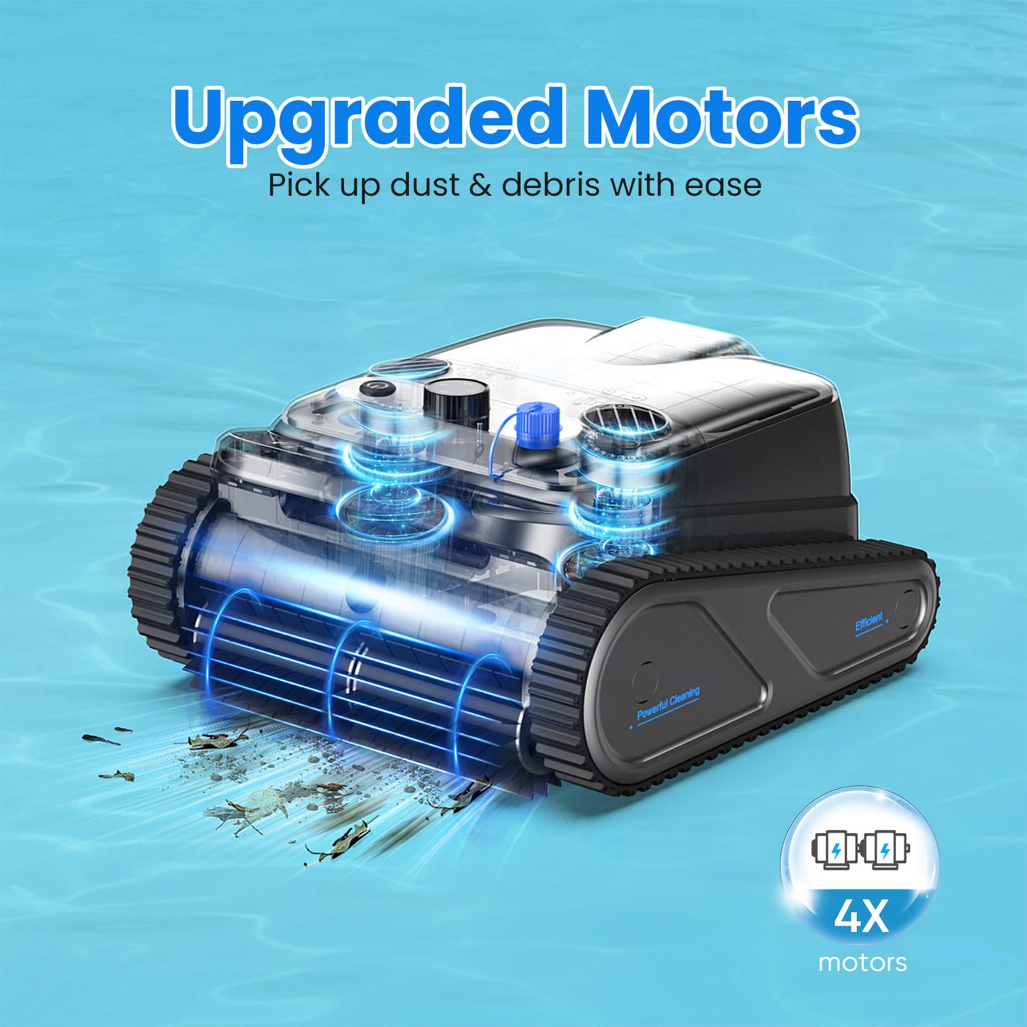 Heavy-Duty Cordless Wall Climbing Robotic Pool Vacuum Cleaner (SAK80239)