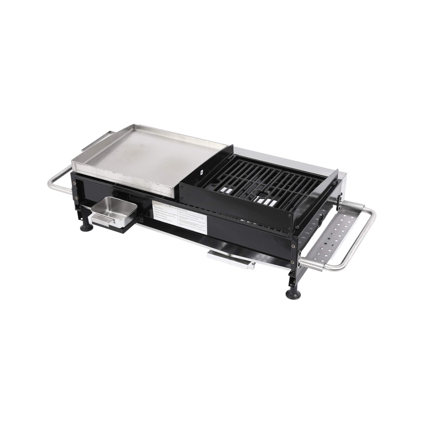 High Temperature 40K BTU 2-Burner Stainless Steel Plancha Combo Gas Grill