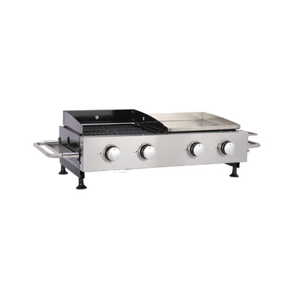 High Temperature 40K BTU 2-Burner Stainless Steel Plancha Combo Gas Grill