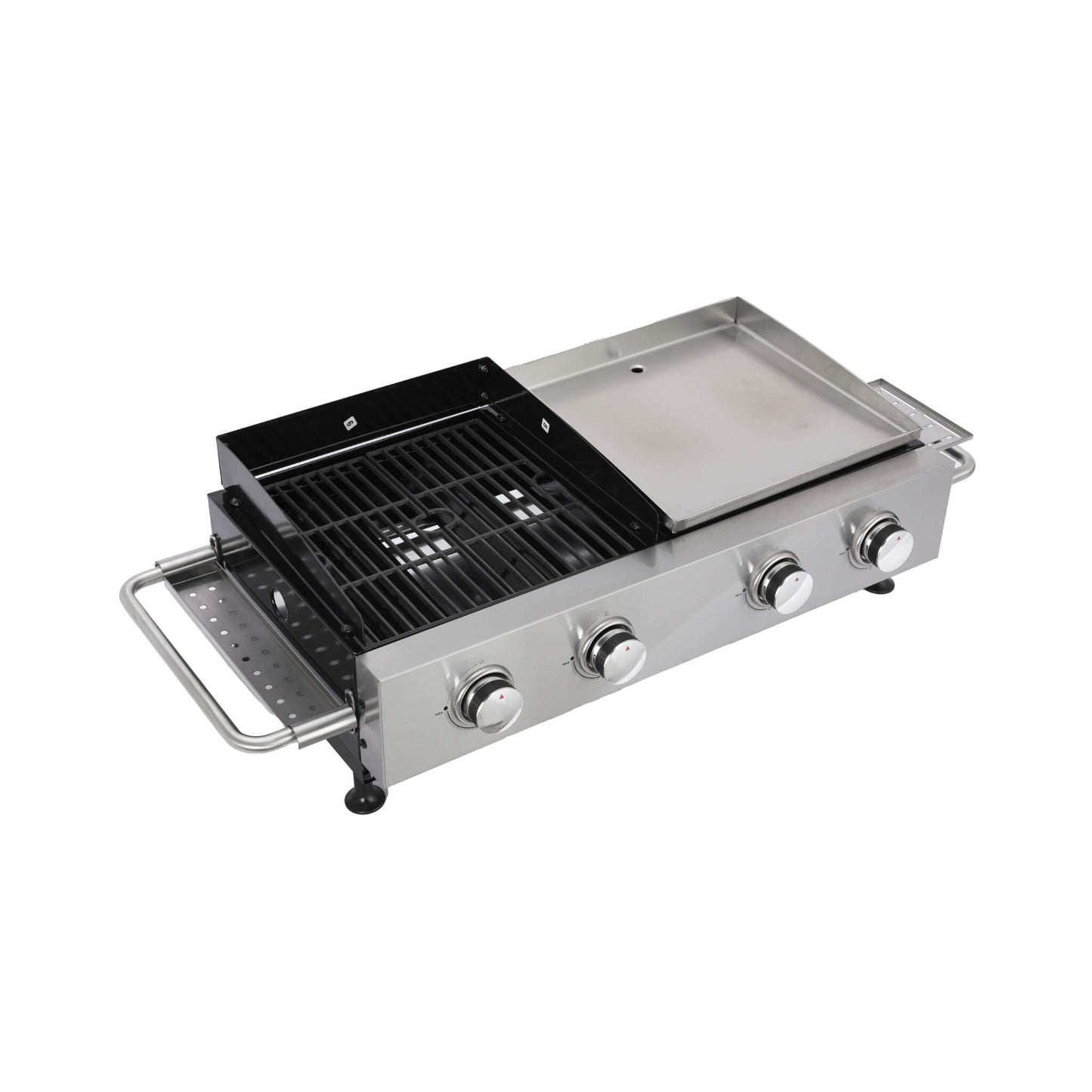 High Temperature 40K BTU 2-Burner Stainless Steel Plancha Combo Gas Grill