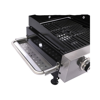 High Temperature 40K BTU 2-Burner Stainless Steel Plancha Combo Gas Grill