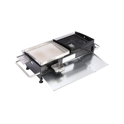 High Temperature 40K BTU 2-Burner Stainless Steel Plancha Combo Gas Grill