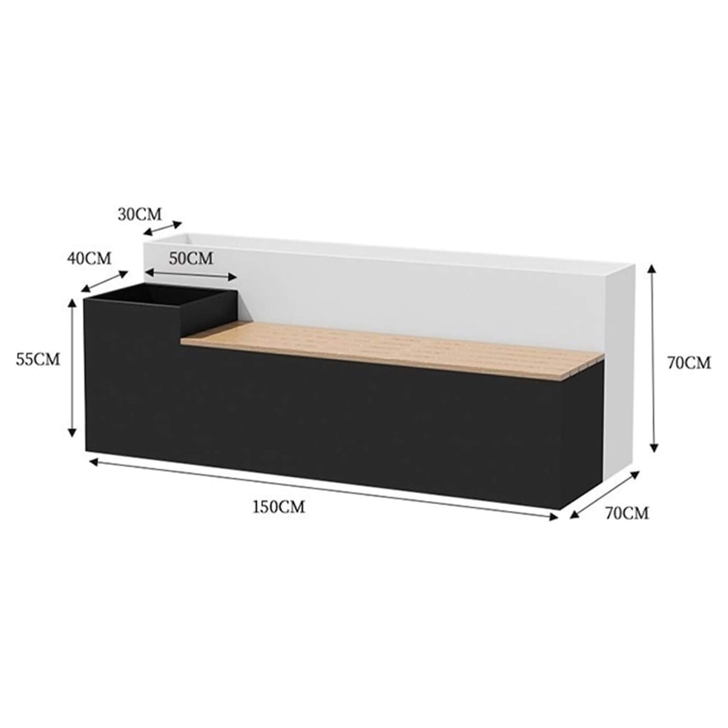 Large Outdoor All-Weather Commercial Flower Box Potting Bench [Made To Order] (SAK70249)