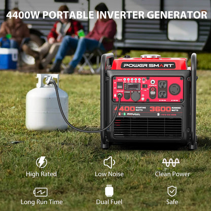 4400W/4000W Gasoline/Propane Duel Fuel Inverter Generator w/ CO Alert MB5040DC-W