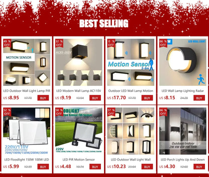 DecorBites™ Motion Sensor Outdoor Wall Light - Waterproof, Modern