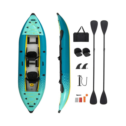 Premium 12FT 2-Person Inflatable Tandem Kayak Kit With Pump And Paddles (SAK94816)