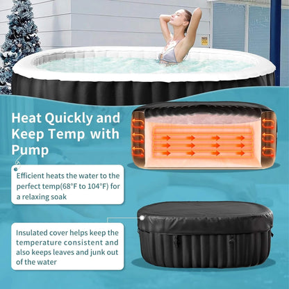 Premium 2-Person Inflatable Hot Tub Kit With 8-Color LED Lights (SAK98431)
