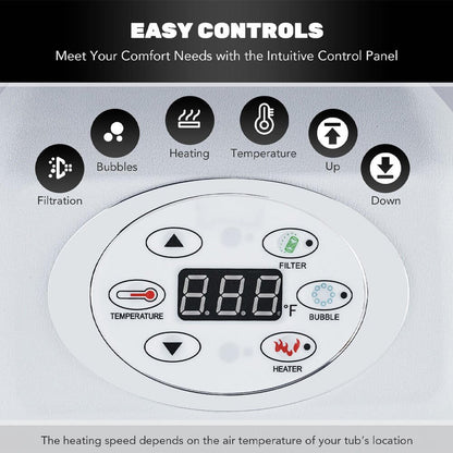 Premium 7FT Blow Up 6-Person Sauna Pool Hot Tub With 130 Jets (SAK63510)