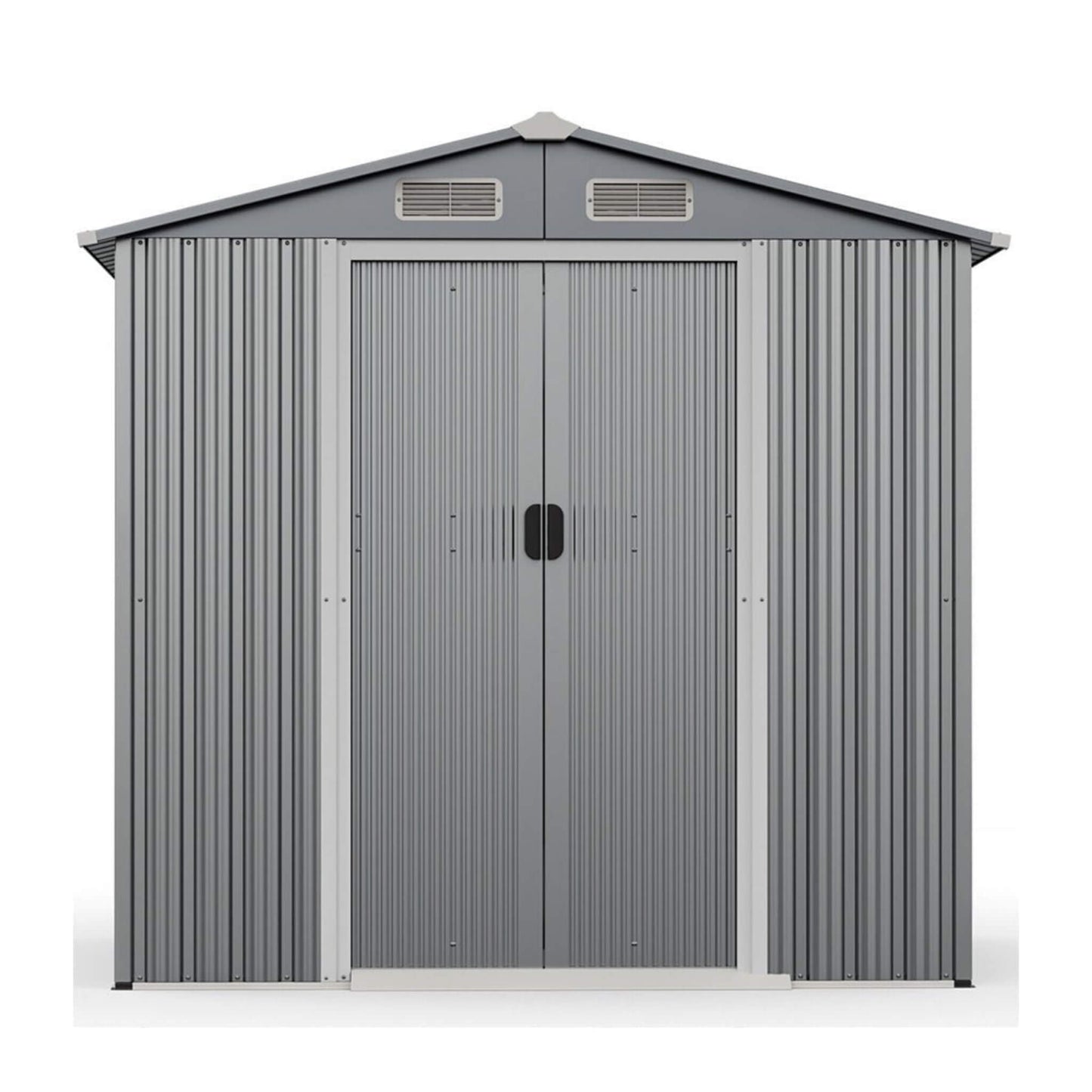 [04X06FT] Alora Premium Garden Galvanized Steel Storage Shed W/ Lockable Sliding Doors (SAK75842)