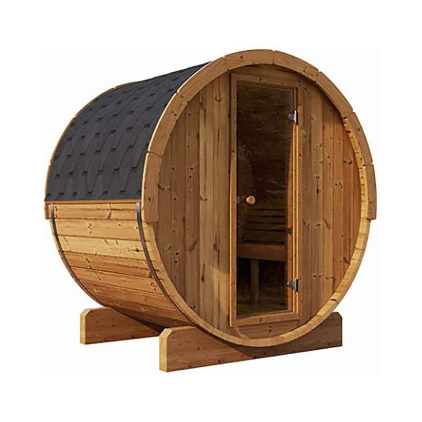 SaunaLife Model E6 Ergo Series 3-Person Thermo-Spruce Backyard Sauna Barrel [SL-MODELE6] (SAK38572)