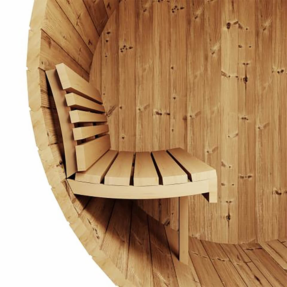 SaunaLife Model E7G Ergo Series 4-Person Outdoor Sauna Barrel With Glass Front [SL-MODELE7G] (SAK81934)