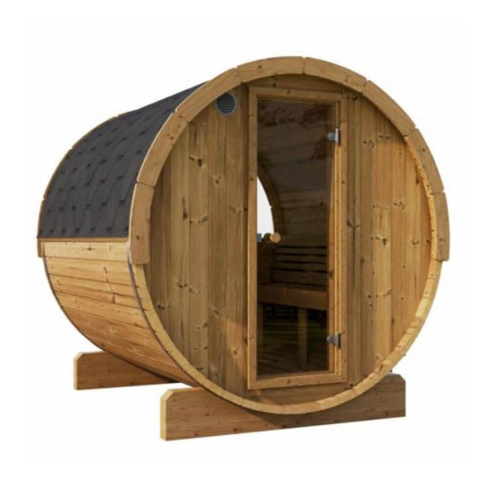 SaunaLife Model E8W Ergo Series 6-Person Outdoor Thermo-Spruce Sauna Barrel [SL-MODELE8W] (SAK92573)