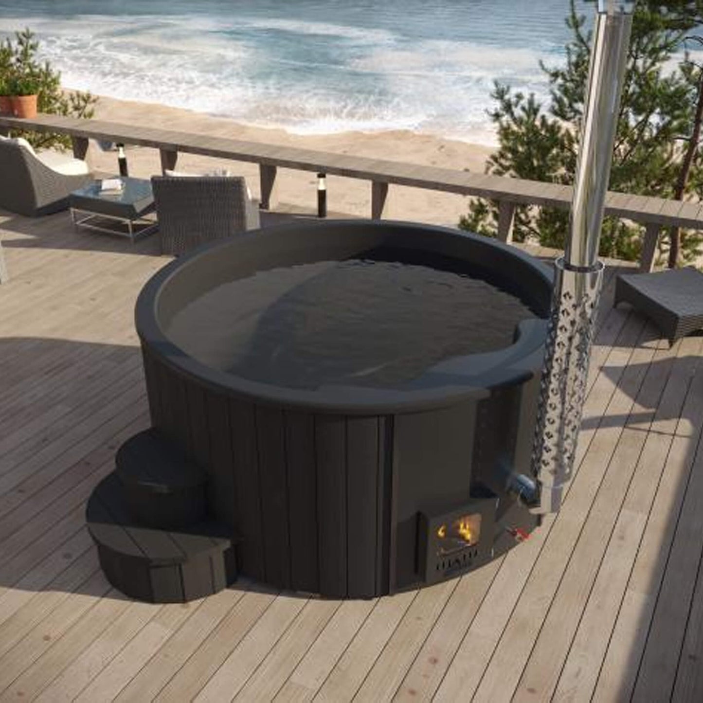 SaunaLife Model S4B Premium 6-Person Home Wood-Burning Hot Tub [SL-MODELS4B] (SAK72531)