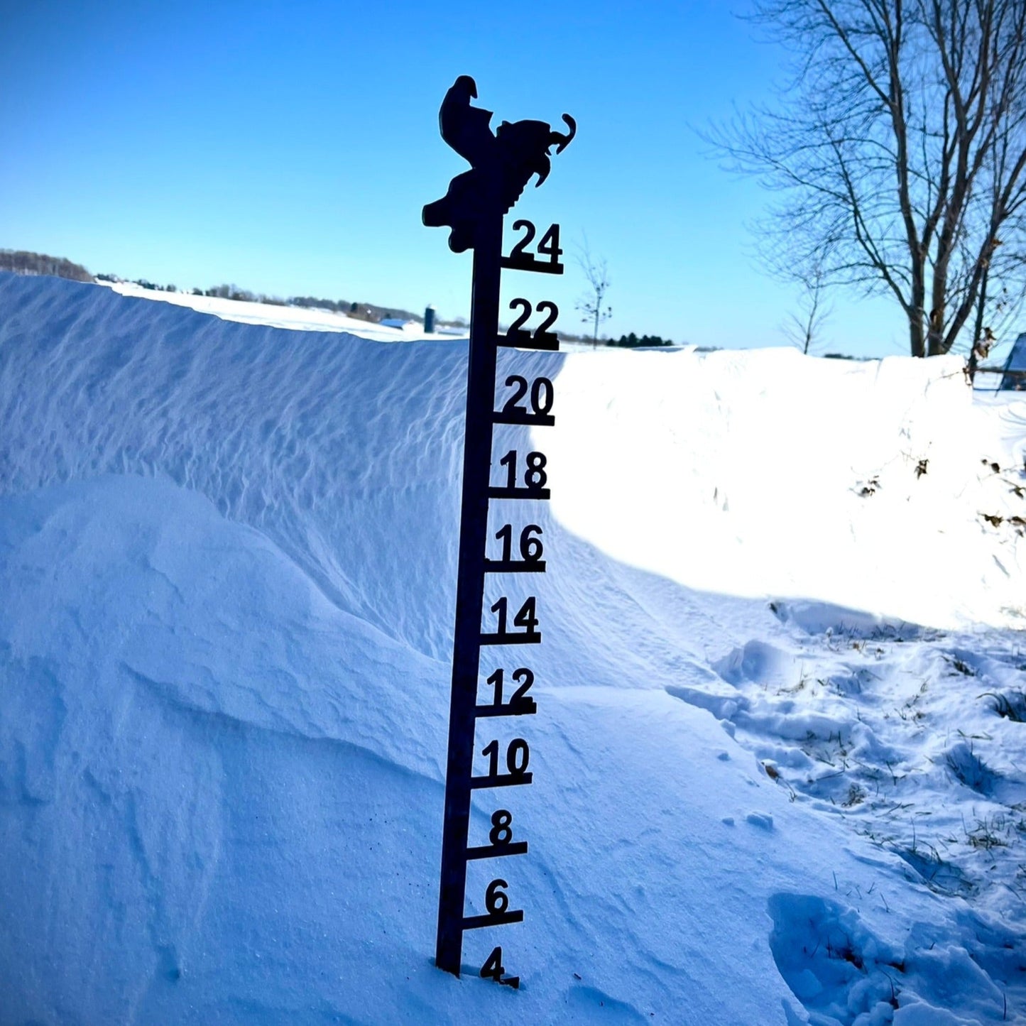 Steel Snowmobile Snow Gauge - 24-inch