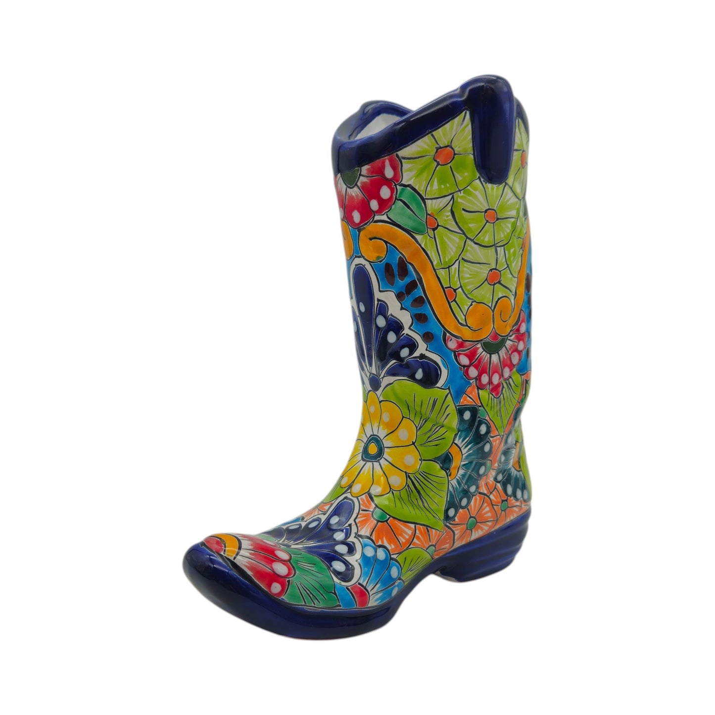 Talavera Boot Planter | Hand-Painted Floral Design
