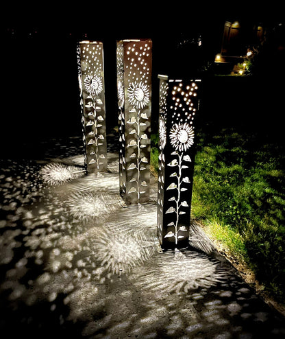 XL Square Sunflower Solar Pillar | Multiple Sizes